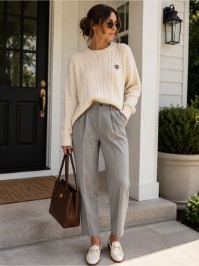 Vintage Impromptu Gray Pleated Dress Pants Size 16 | Preppy Trousers
